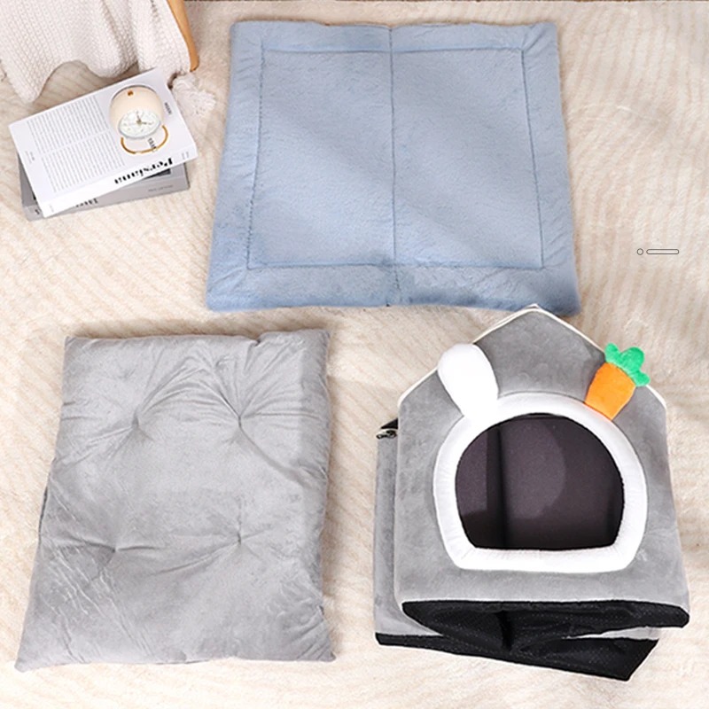 Pliable-Niche-De-Chien-D-int-rieur-Chaud-Canap-Chenil-Lit-Tapis-Pour-Petits-Moyens-Grands