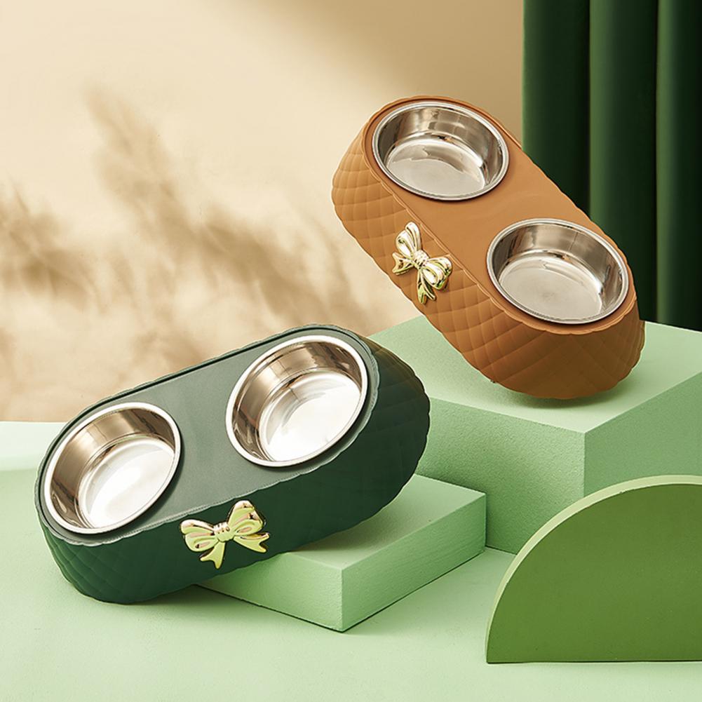 Filles-eau-anti-d-formation-avec-n-ud-papillon-pour-animaux-de-compagnie-accessoire-de-nourriture