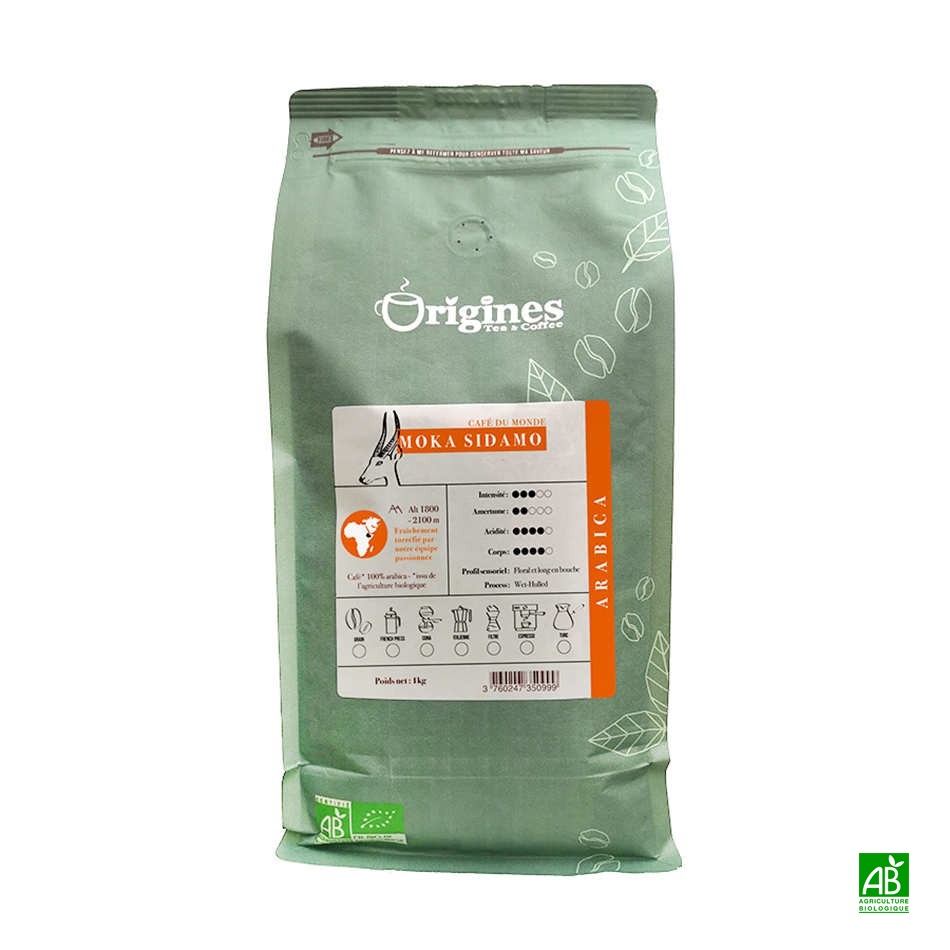 Café en grains bio Moka Sidamo