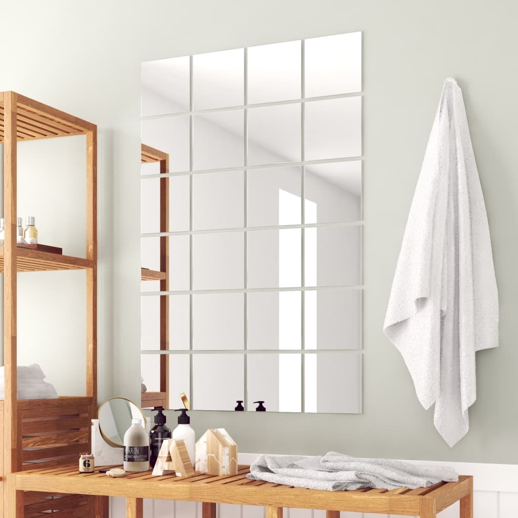 Lot de 24 miroirs carrés en verre