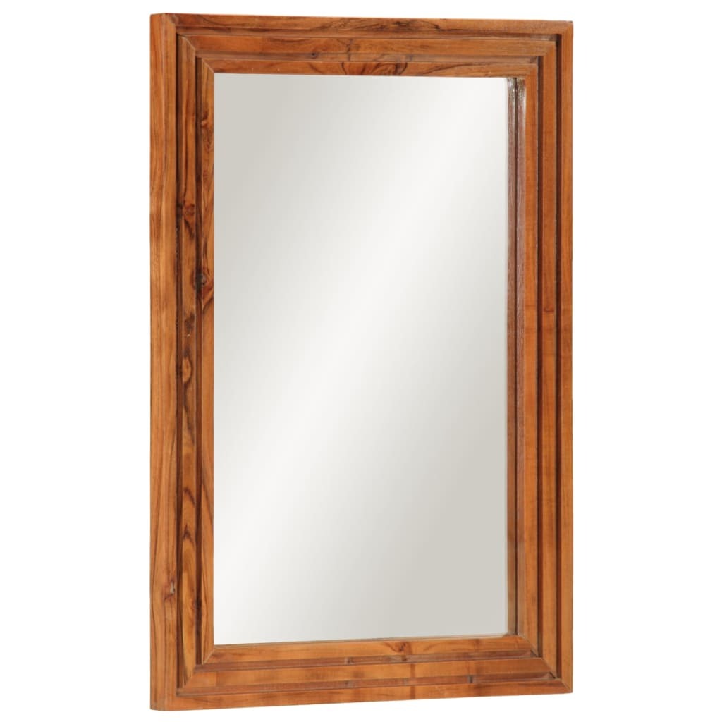 Miroir rectangulaire sur cadre en bois