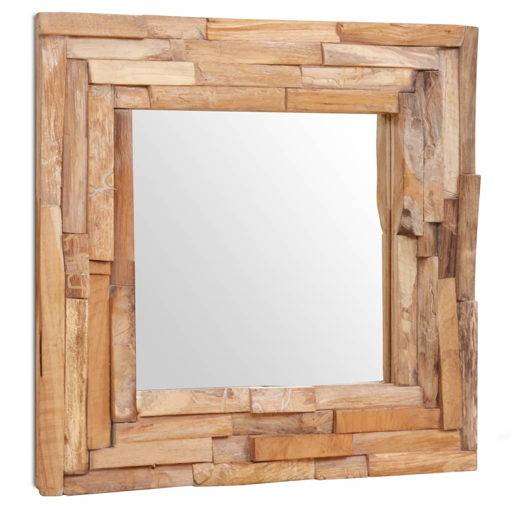 Miroir décoratif en teck 60x60 cm