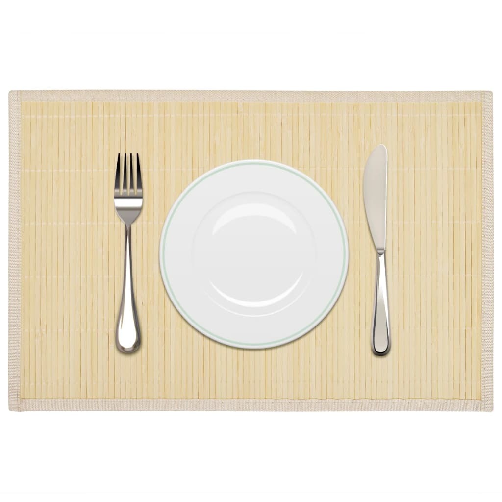 Sets de table rectangulaires 6 pièces couleur beige