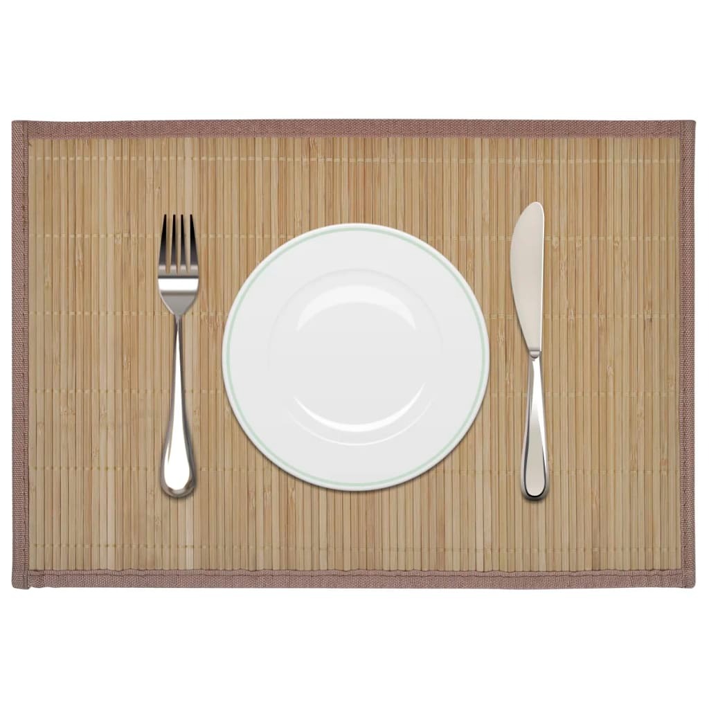 Sets de table rectangulaires par 6 couleur marron