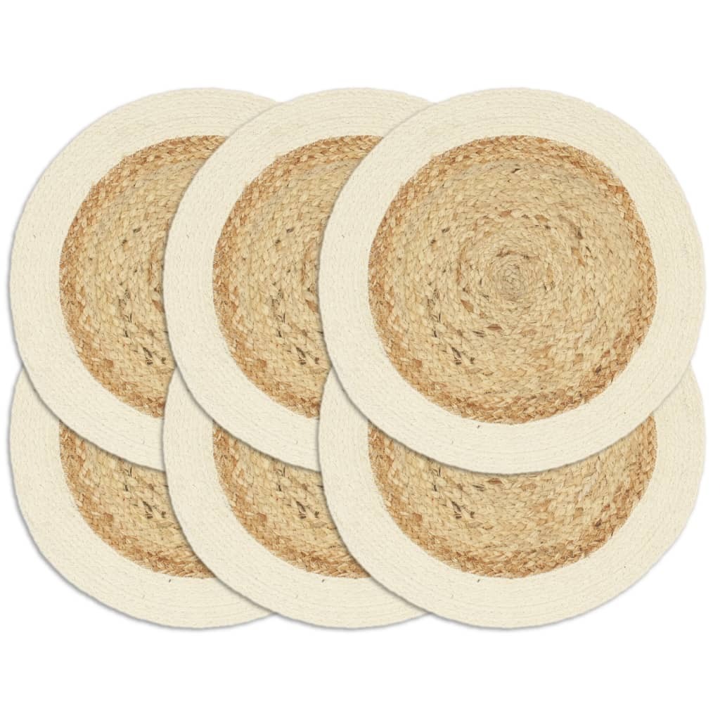 Napperons en jute et coton 6 pièces