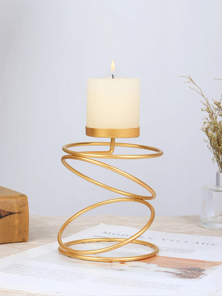 Bougeoir design spirales doré ou noir