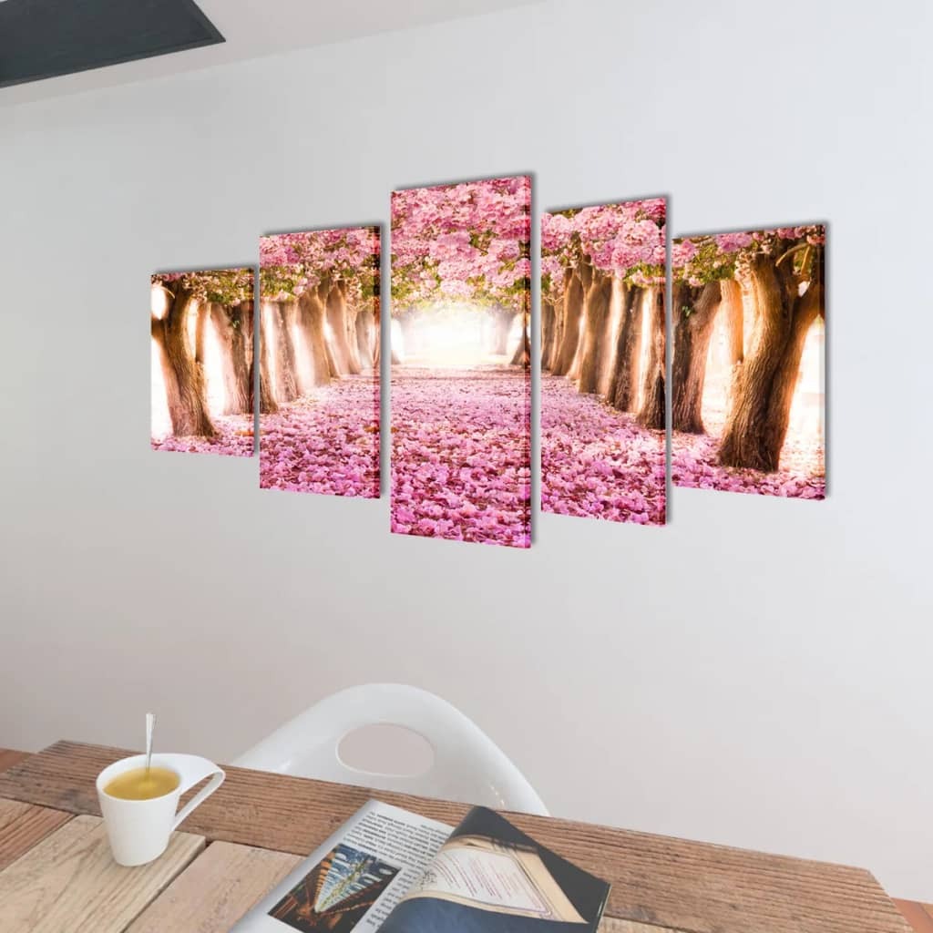toiles-murales-5-pieces-impression-cerisiers-en-fleurs (2)