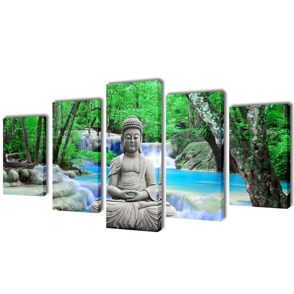 Toiles murales 5 pièces impression Buddha
