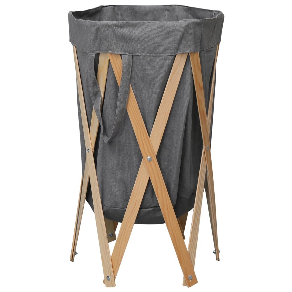 Panier à linge rond pliable couleur gris
