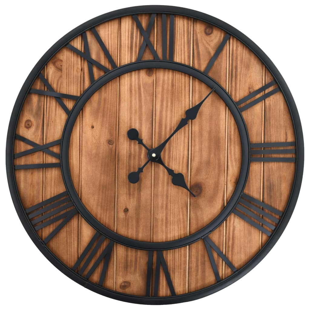 Horloge métal et bois 60 cm
