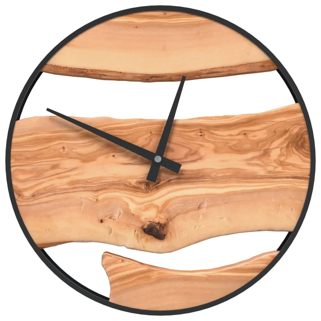 Horloge fer et bois diamètre 35 cm