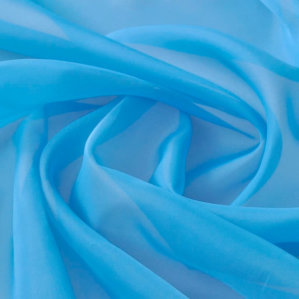 Tissu transparent couleur turquoise longueur 20 mètres