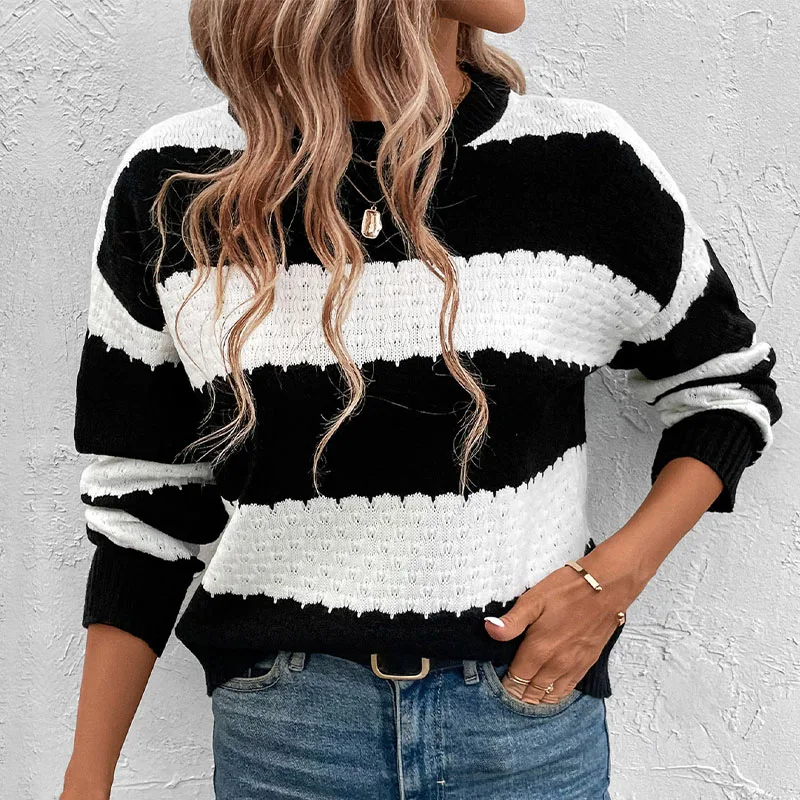Pull Femme Ice – Noir Et Blanc, Taille XL, Col Roulé, Neuf Avec étiquettes