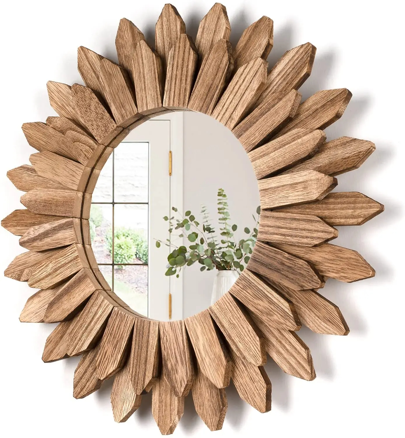 Miroir tournesol bois et acrylique