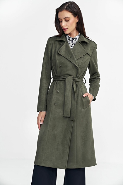 Manteau à boutonnage et ceinture pour femmes