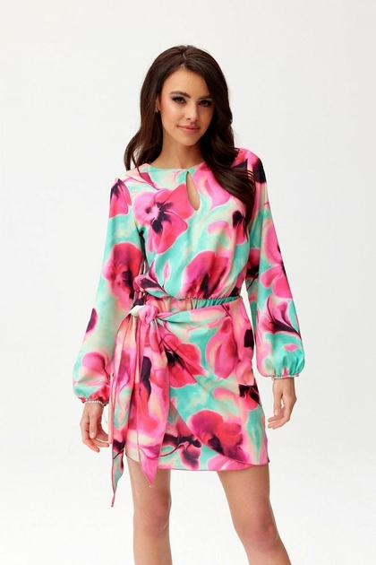 Robe courte motif floral