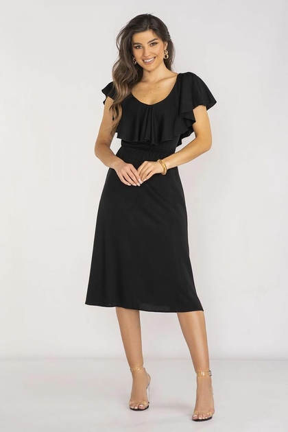 robe-mi-longue-avec-col-a-volants-6