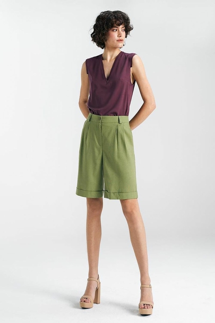 Short couleur unie pour femme