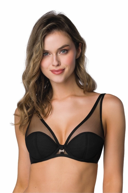 Soutien-gorge push up noir et transparent