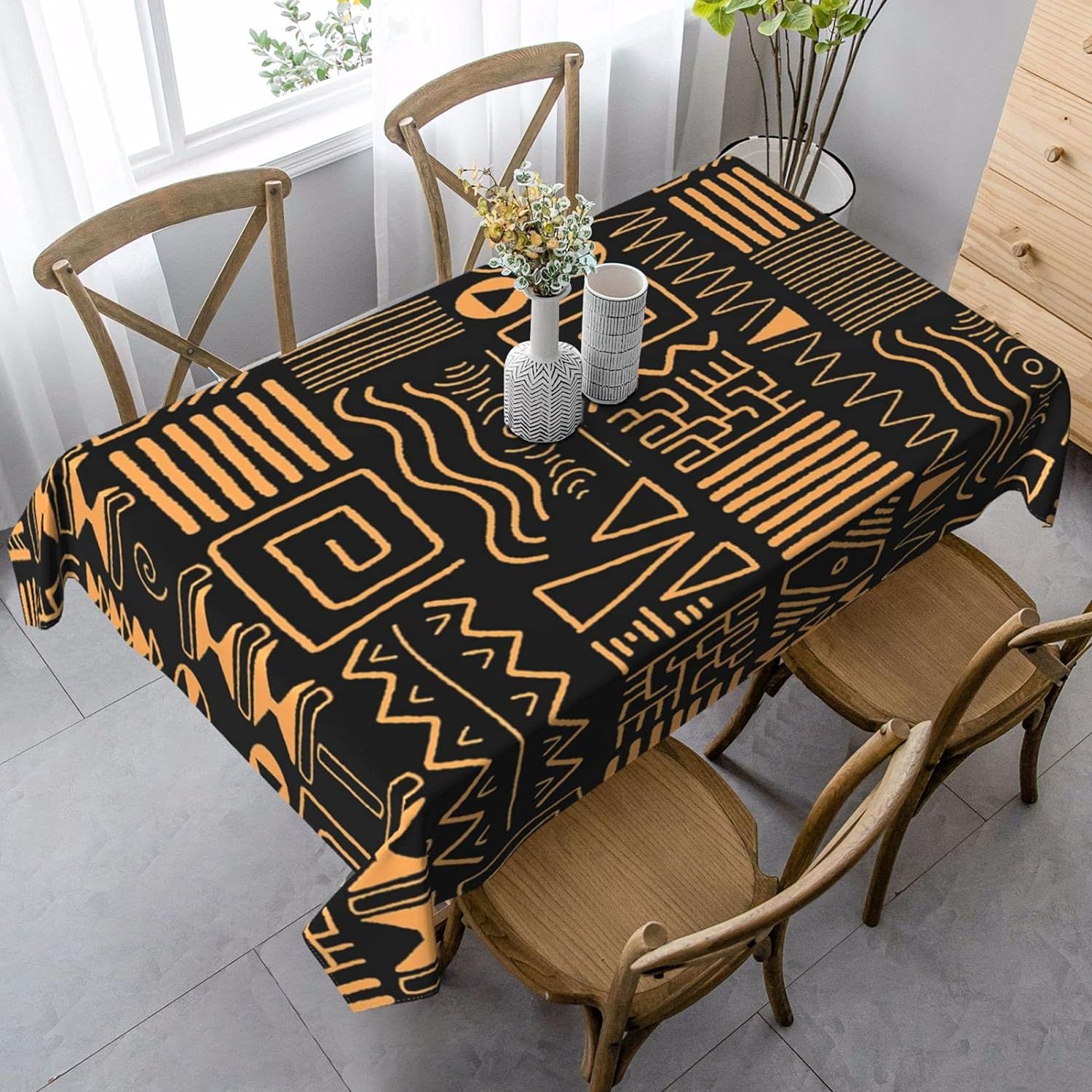 Nappe rectangulaire motif africain
