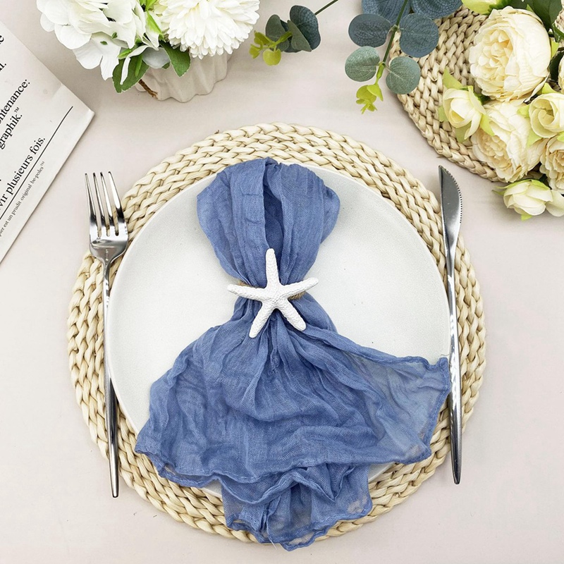 Rond de serviette forme étoile de mer 12 pièces