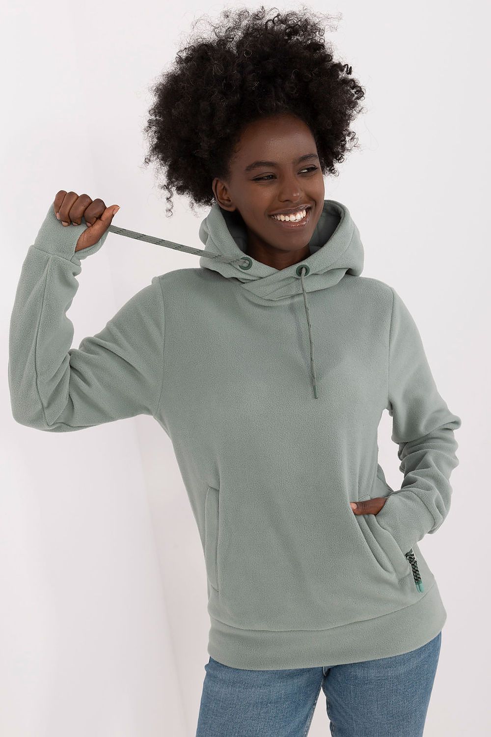 Sweatshirt à capuche avec poches zippées pour femmes