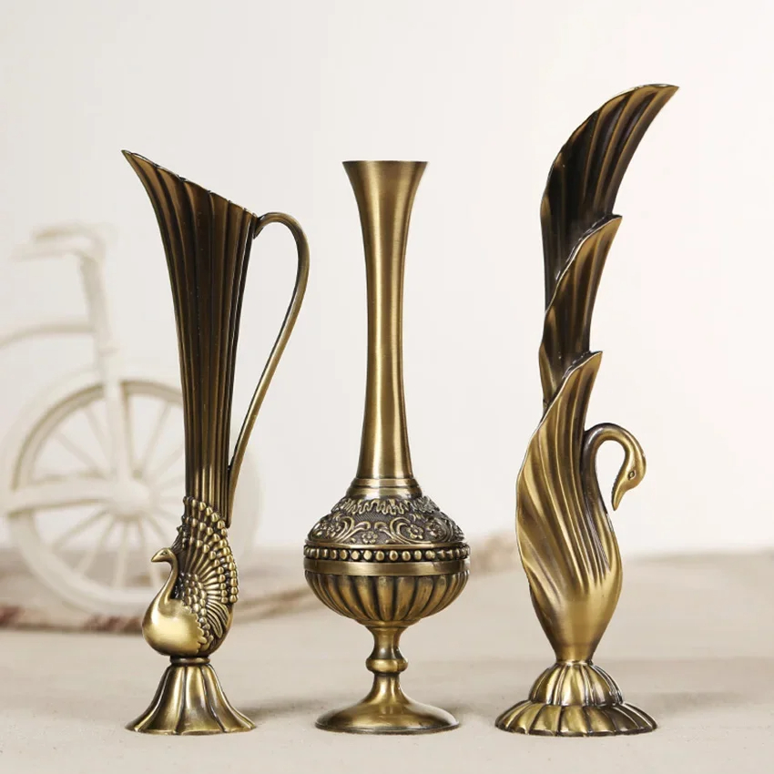 Vase vintage couleur bronze