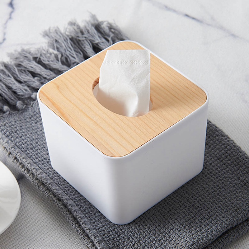 Boîte à mouchoirs avec couvercle en bois