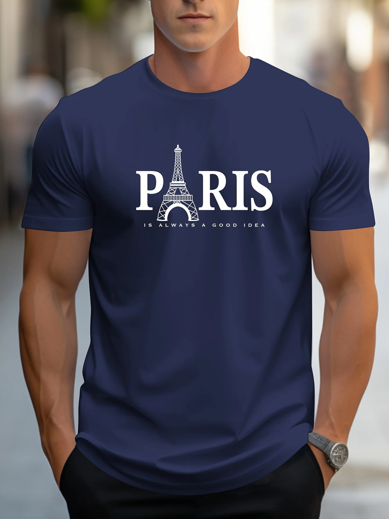 T-shirt imprimé Paris pour hommes