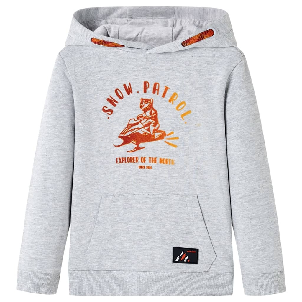 Sweat à capuche gris chiné pour enfants