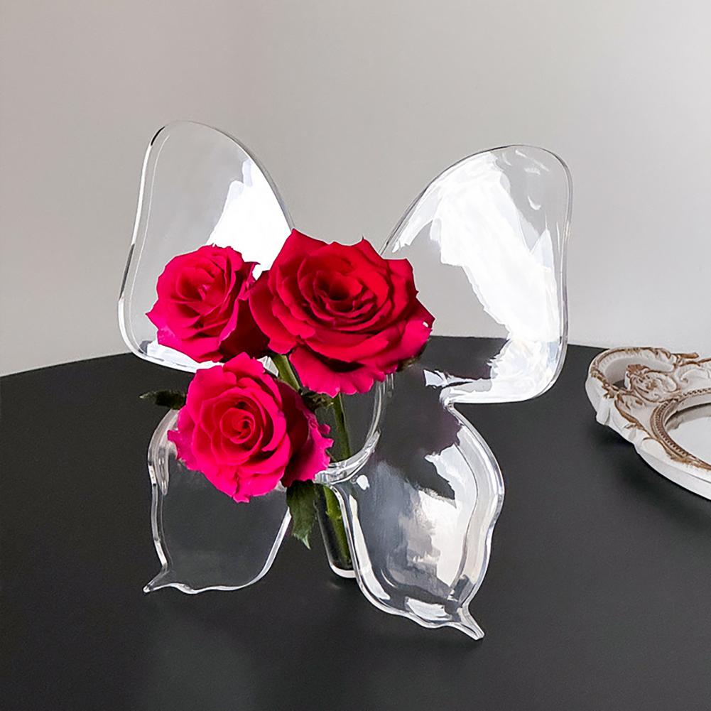 Vase papillon transparent