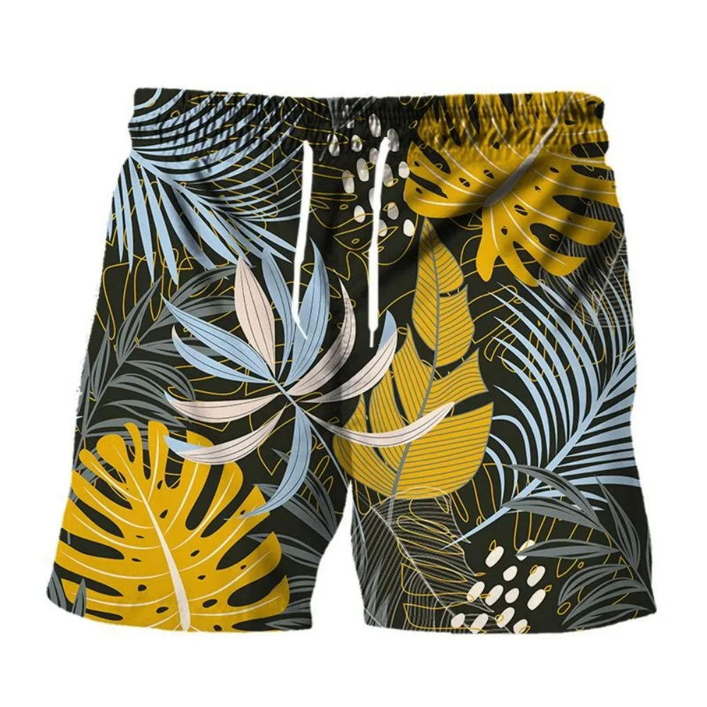 Short de plage grande taille motif hawaïen pour hommes