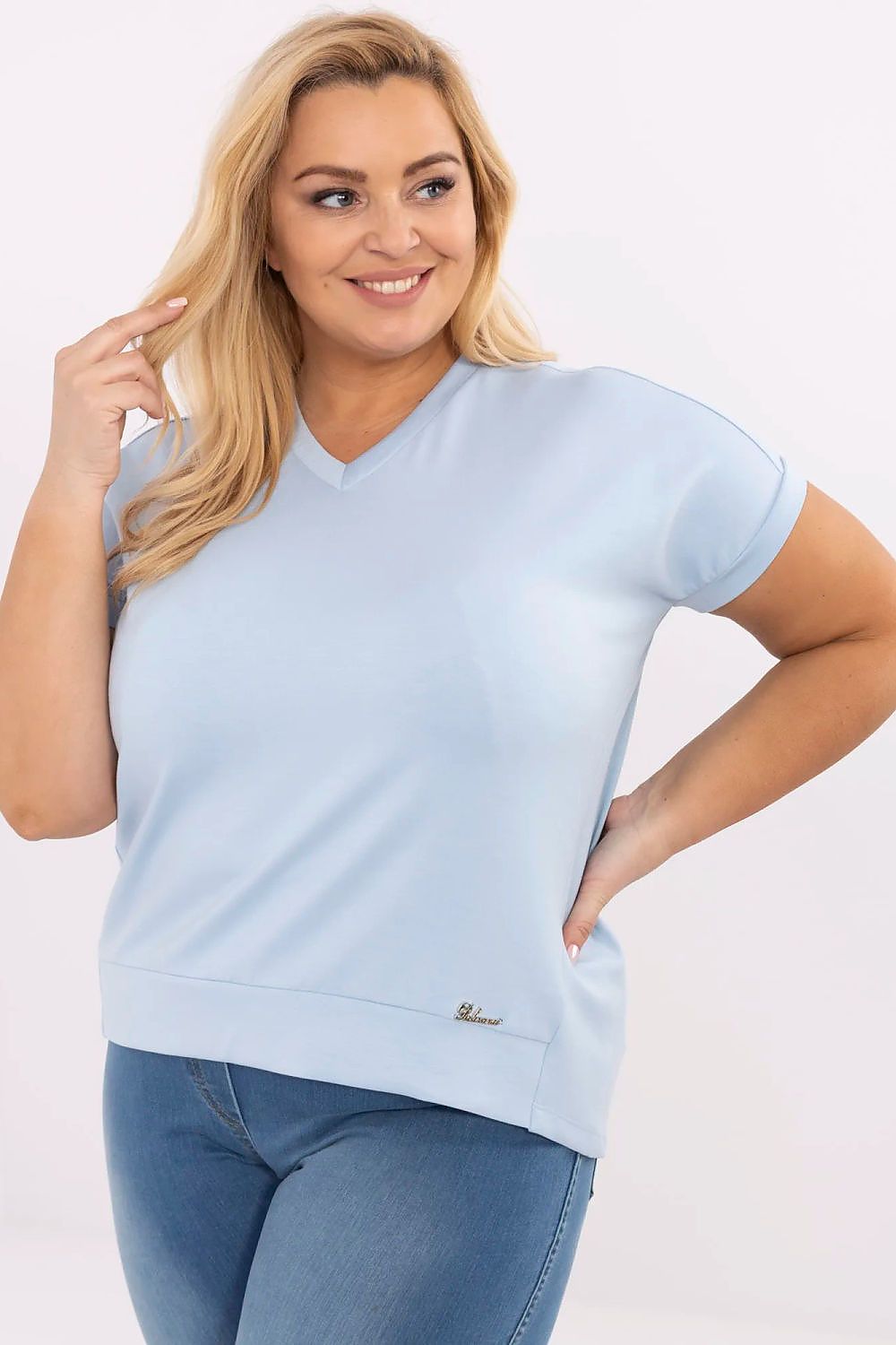 Chemisier col en V grande taille pour femmes