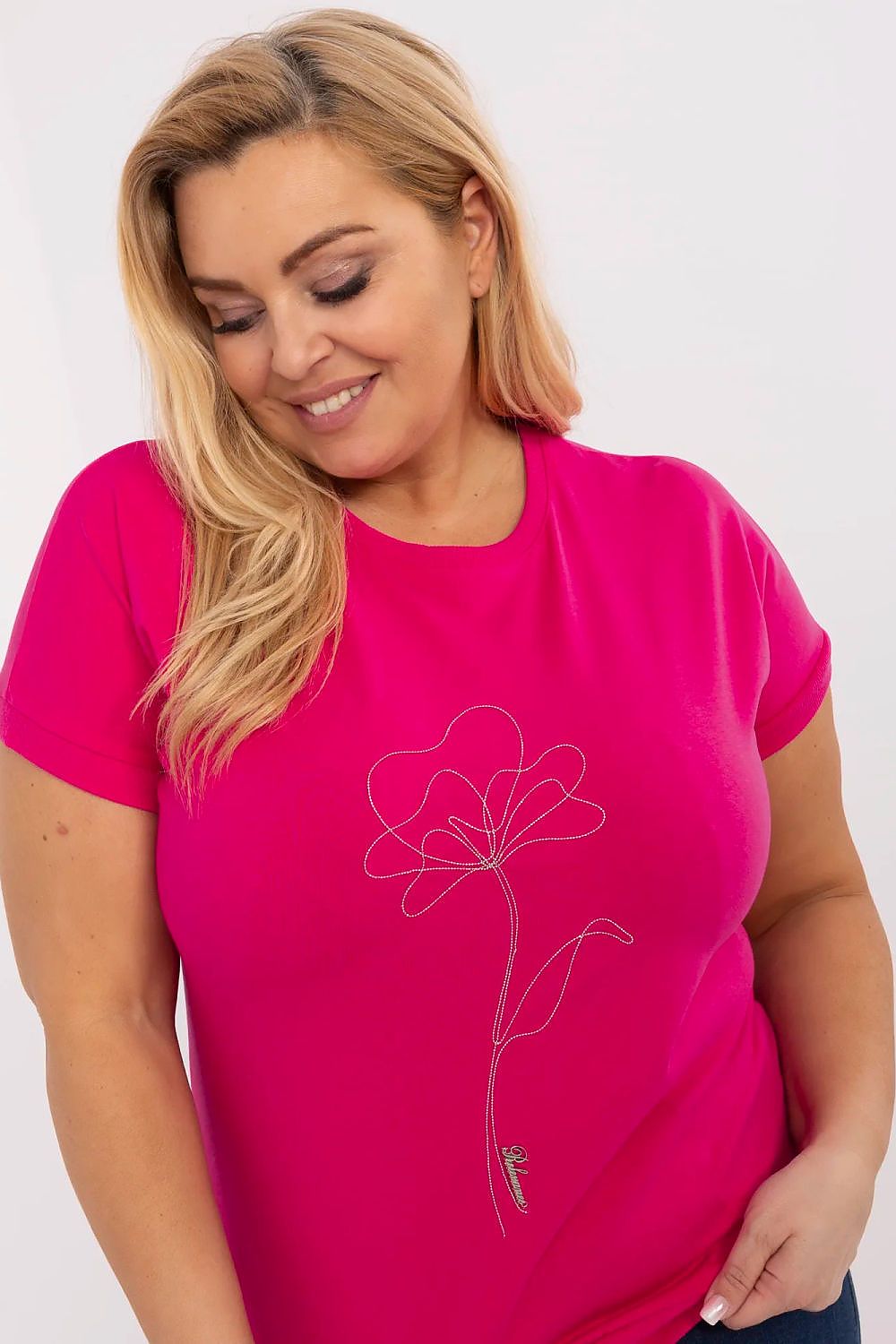 T-shirt grande taille col rond pour femmes
