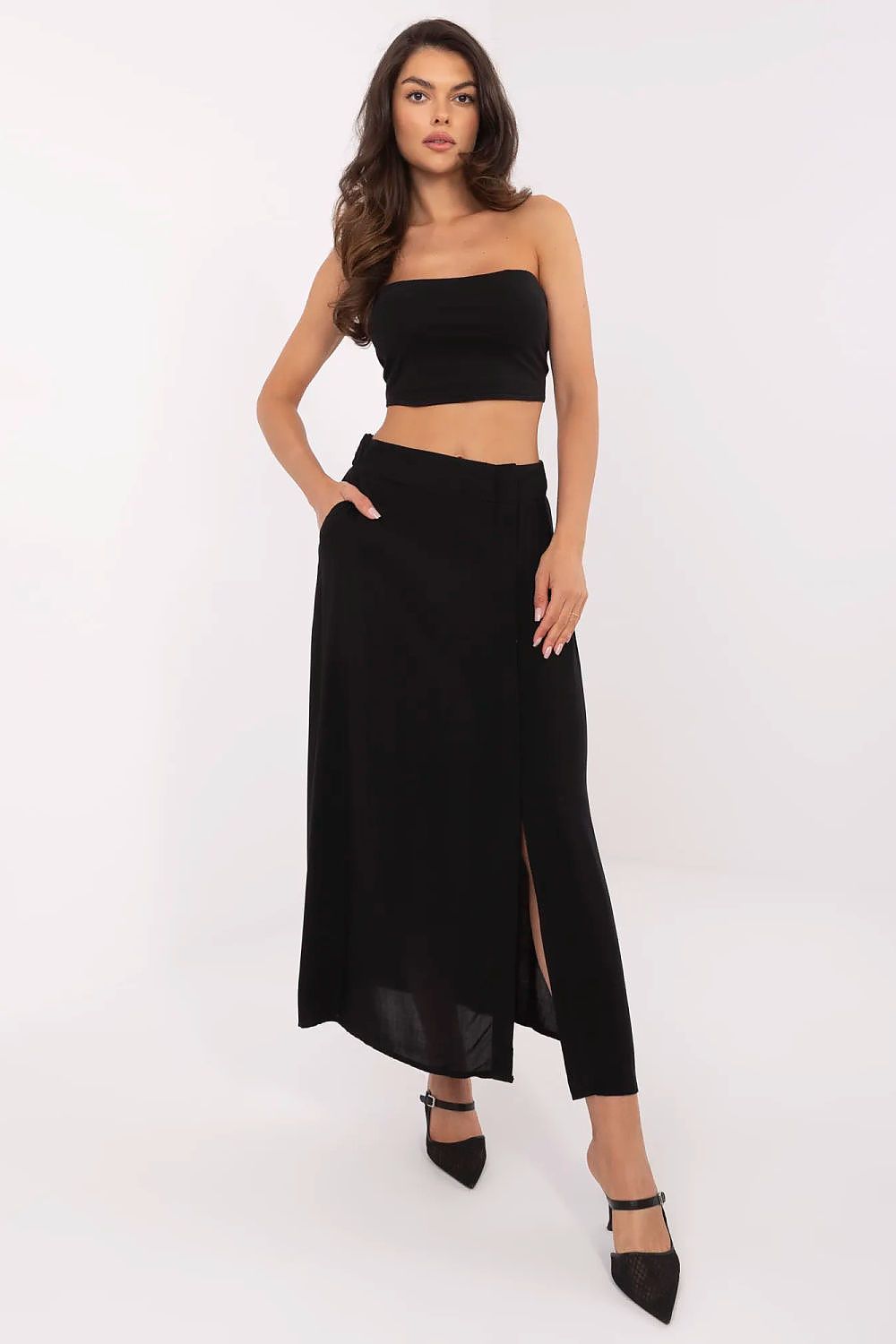 Jupe longue couleur unie pour femmes