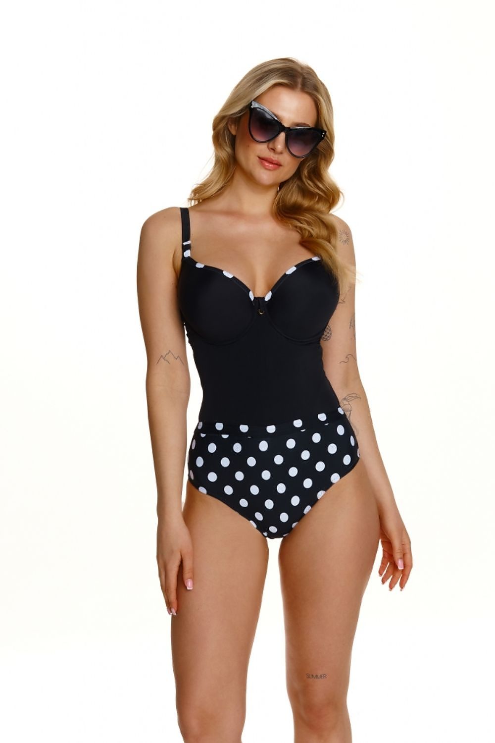 Maillot de bain à pois pour femmes
