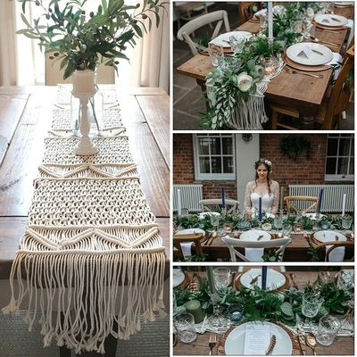 Chemin-de-Table-tiss-Vintage-35x160-220cm-chemin-de-Table-en-coton-style-Boho-avec-glands