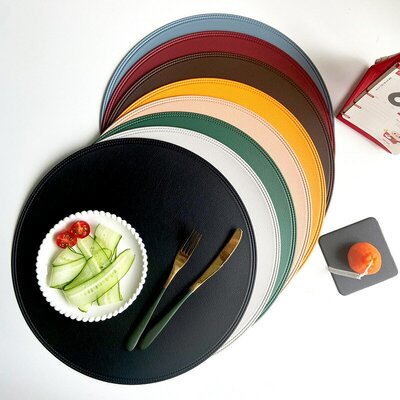 Napperon-de-cuisine-en-cuir-PU-de-38cm-r-sistant-l-huile-antid-rapant-accessoires-dessous
