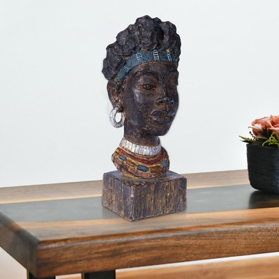 Figurine-Africaine-en-R-sine-Sculpture-de-Statue-Tribale-pour-Couloir-d-H-tel