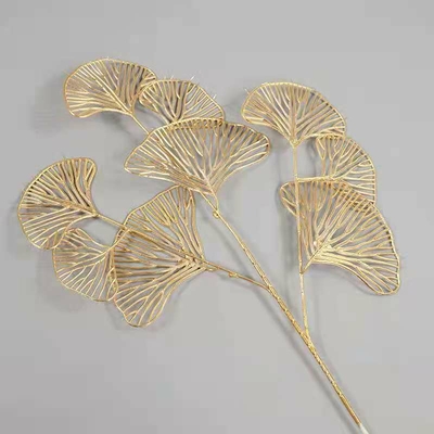 Ginkgo-Eucalyptus-Holly-pour-arc-de-mariage-3-dents-ventilateur-cuir-chevelu-filet-or-l-fleur
