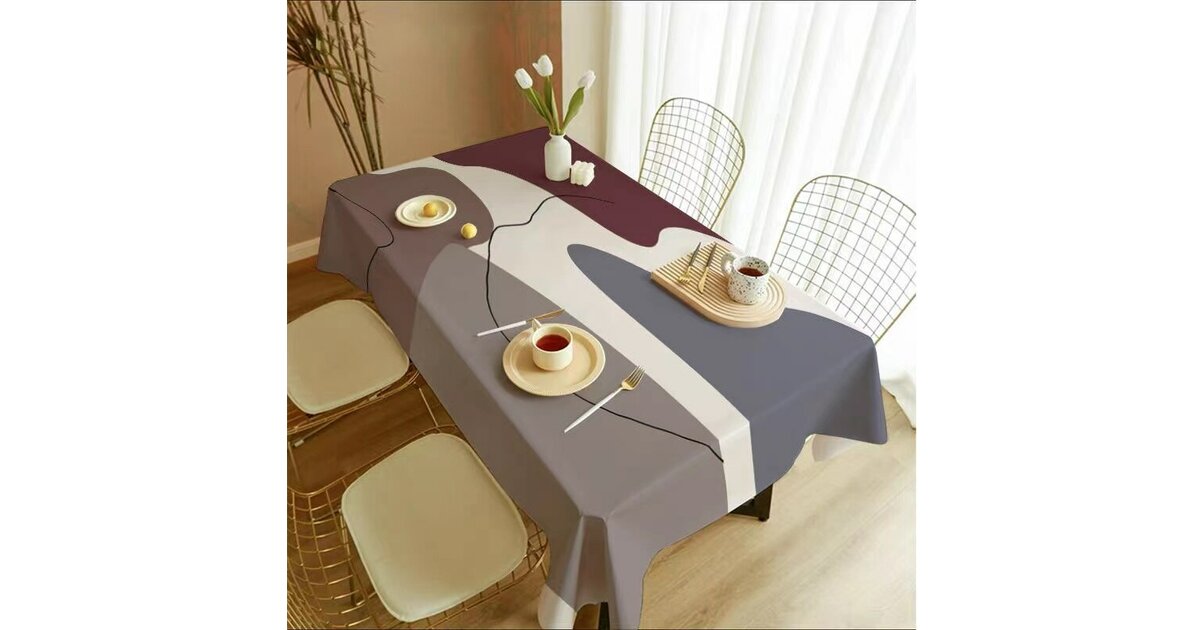 Nappe Rectangulaire Imperméable Demetex 152x305 Cm - Tissu Polyester Réutilisable - Protection Tables - Bleu Marine