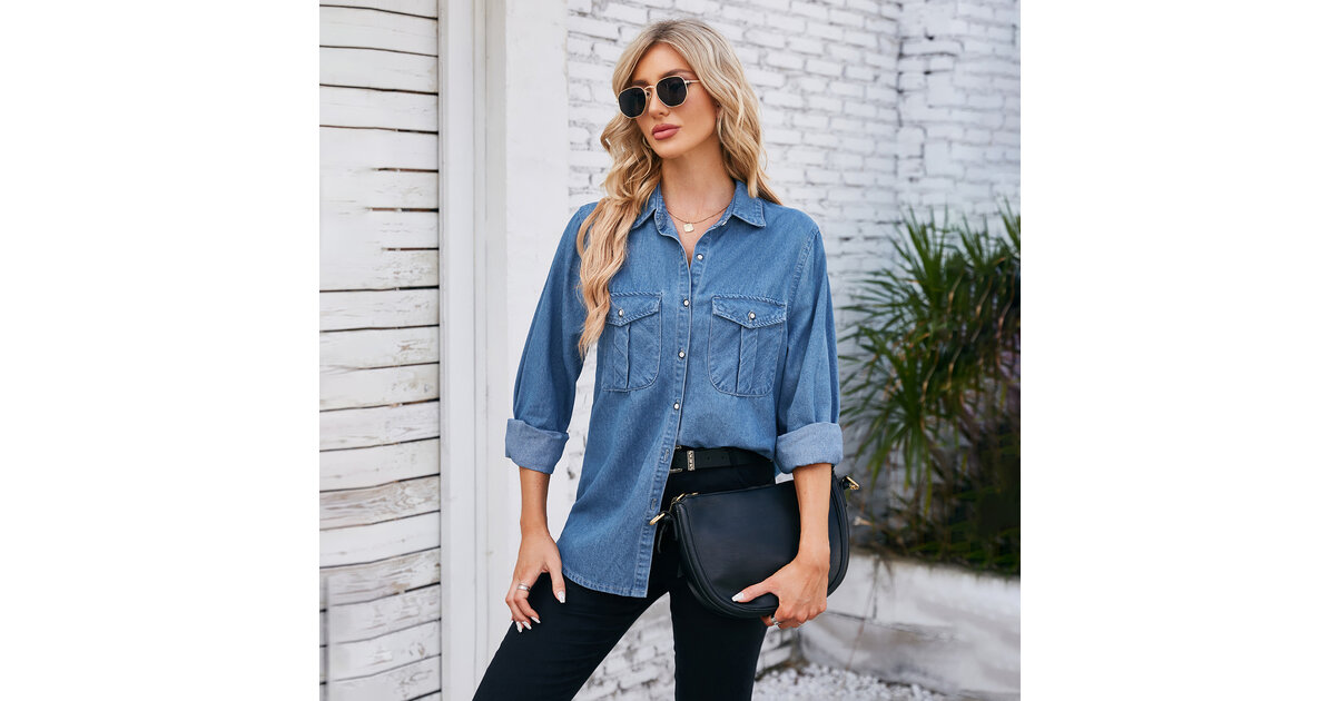 Chemise Femme ExOfficio Bleu Moyen Manches Longues - Occasion Taille M
