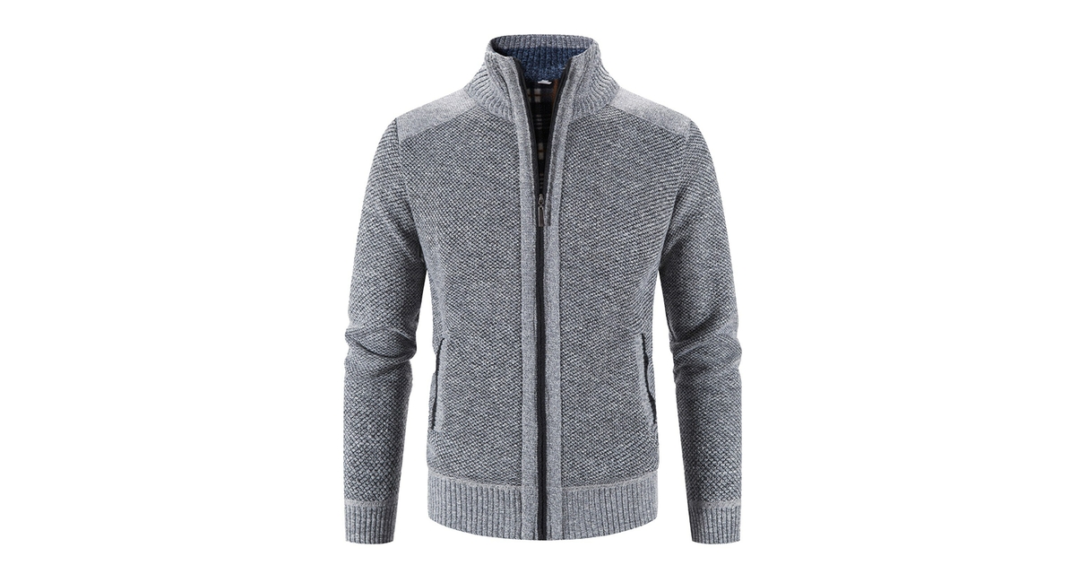 Solid SDTristian Homme Cardigan En Maille Fine Gilet Pull à Col Montant Fermenture éclair Mélange De Coton Regular Fit, Dark Grey Melange (8288), L