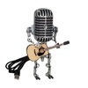 Microphone-Robot-Vintage-avec-guitare-Figurines-en-m-tal-pour-l-int-rieur-lampe-de-bureau