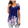 T-Shirt-d-contract-col-en-v-pour-femmes-chemisier-fleurs-pliss-es-la-mode-tunique