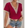 Chemisier-ample-manches-courtes-en-mousseline-de-soie-pour-femme-Blouse-blanche-surdimensionn-e-col-en