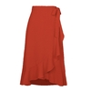 Longue-jupe-en-mousseline-de-soie-rose-pour-femmes-tenue-d-t-lacets-irr-guliers-couleur