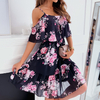 Robe-d-t-en-tissu-maill-imprim-floral-pour-femmes-robes-de-vacances-A-Line-sangle