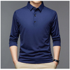 Polo-manches-longues-pour-hommes-Streetwear-T-shirt-cor-en-Revers-mince-V-tements-d-affaires