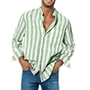 Chemise-manches-longues-pour-hommes-grande-taille-haute-lasticit-habillage-d-contract-rayures-imprim-es-chemises